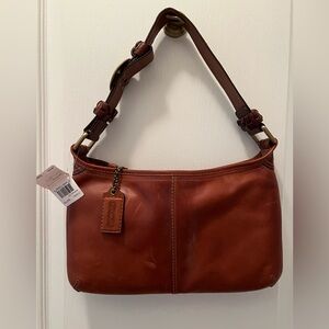 Brown leather coach purse NWT zipper